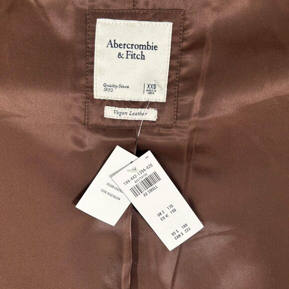 Abercrombie & Fitch — Vegan Leather Trench Coat — XXS — NWT - Picture 3 of 7